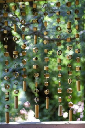 Watika Craft Handcrafted Bamboo Wind Chimes Outdoor, Bamboo Wooden Wind Chimes with Amazing Deep Tone for Patio Garden Home Décor |Fengshui for Living Room