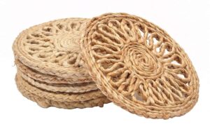 Watika Craft Natural Jute Placemat. Best for Bed-Side Table/Center Table, Dining Table/Shelves etc.set of 4