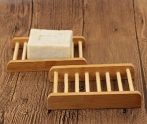 Watika Craft Saop Dish Bamboo Natural Soap Holder Eco - Friendly Bamboo Soap Holder 6X3 Inch Soap Dish Bamboo Soap Holder