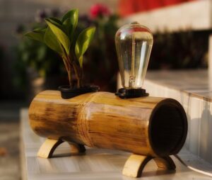 Watika Craft Table Night Lamp For Home Bamboo lamp ( With Pot )