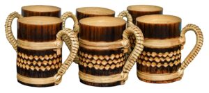 WATIKA CRAFT Sustainable and eco-Friendly: Our Bamboo Coffee Cup is Crafted from Sustainable Bamboo, offering an eco-Friendly Alternative to Single-use Plastic Cups. (Ste of 2)