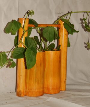 Table Hanging Planter Bamboo Pot (Double Barrel Planter) - Image 3