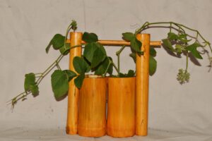 Table Hanging Planter Bamboo Pot (Double Barrel Planter) - Image 2