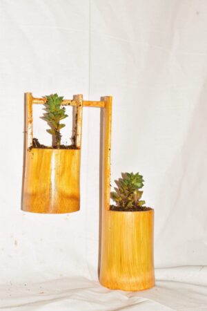 Wall Hanging Bamboo pots for Plants, Natural Bamboo Planter. - Image 2