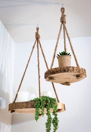 Watika Craft Wood Pot Stand Celing Hanging pot Stand Flower pot Stand