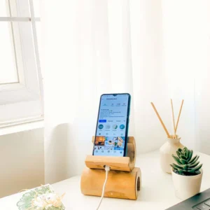 watika Craft Bamboo Mobile Holder | Charging Dock | Ideal Corporate Gift - Image 3